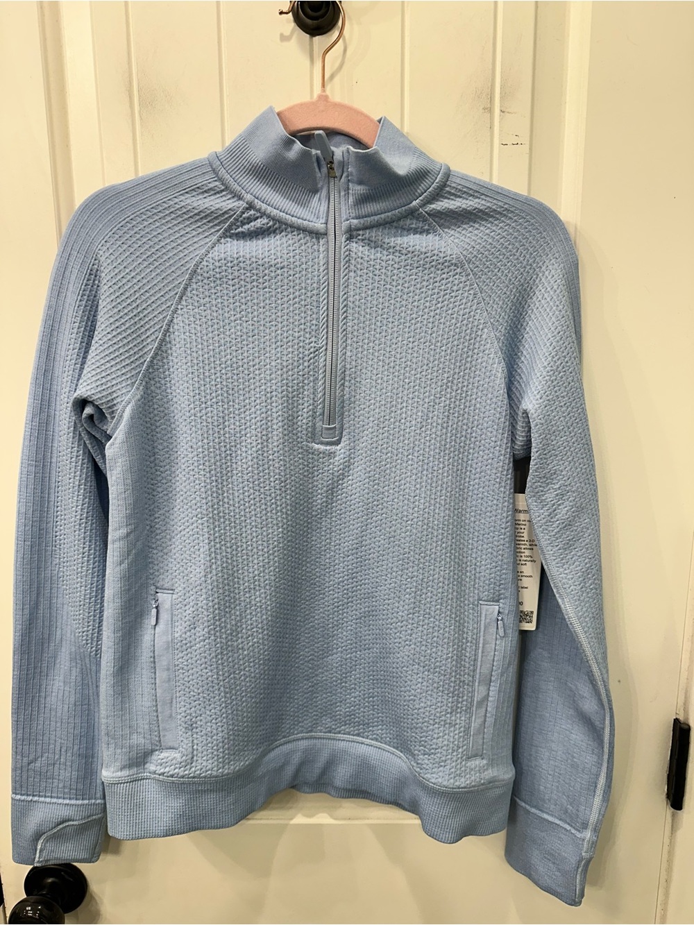 NWT Lululemon Engineered Warmth 1/2 Zip Blue Linen sz 6